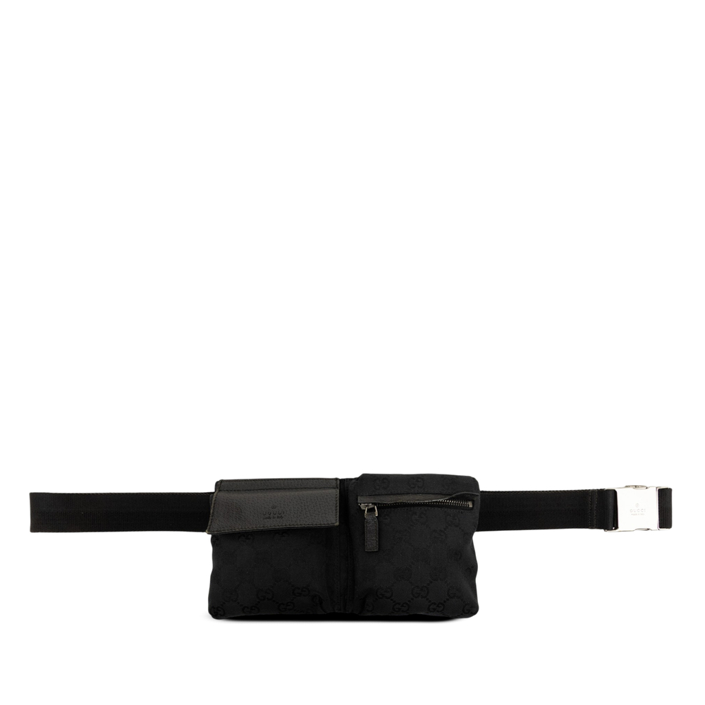 Pre-Loved Gucci GG Canvas Double Pocket Belt Bag